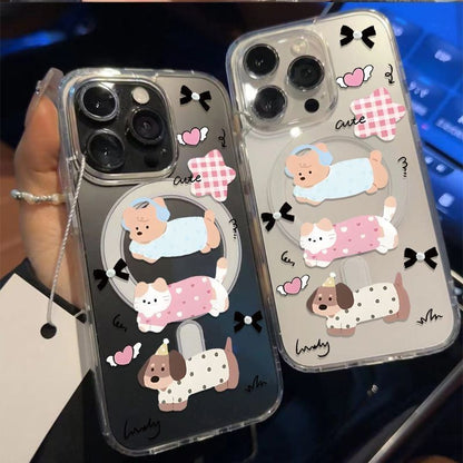 (Compatible Transparent Phone Magnetic with Case MagSafe) Dog