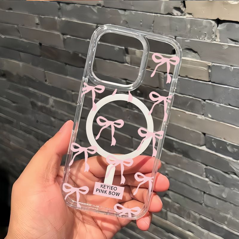 Phone Bow with Transparent (Compatible Magnetic MagSafe) Case