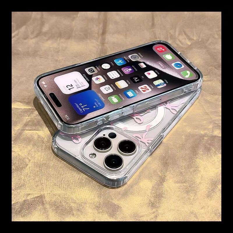 Phone Bow with Transparent (Compatible Magnetic MagSafe) Case