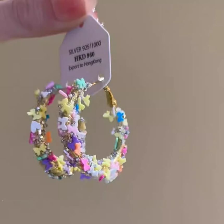 Alloy Earring Hoop Butterfly