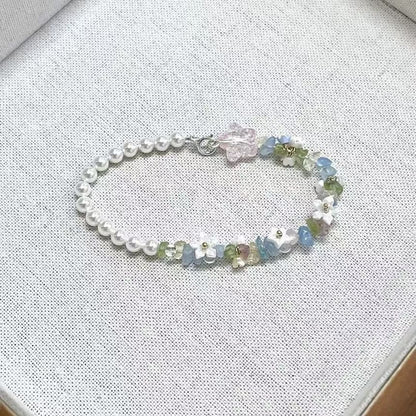 Pearl Floral Star Faux Bracelet