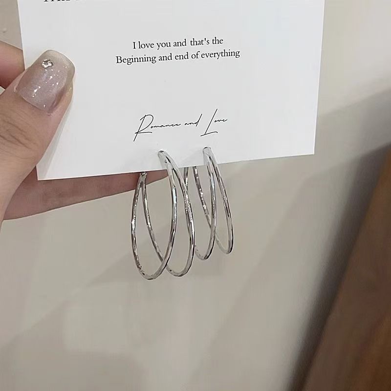 Earring Alloy Layered Hoop