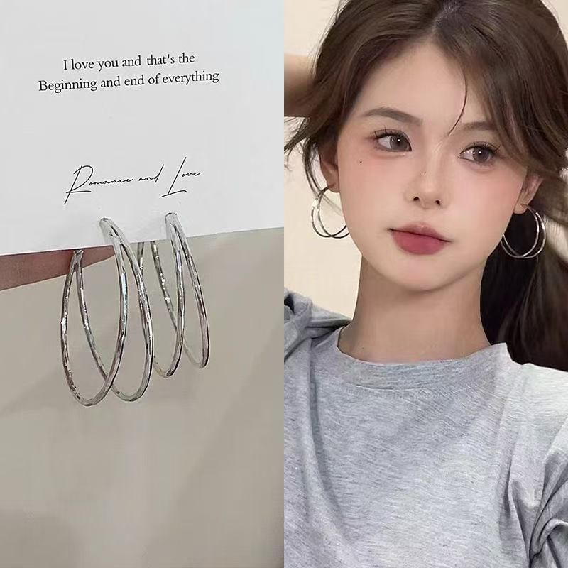 Earring Alloy Layered Hoop
