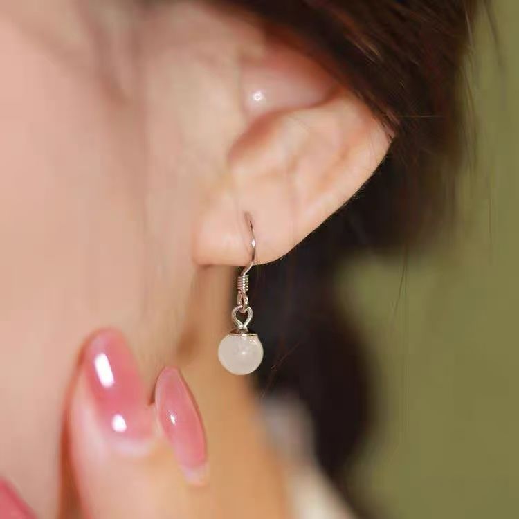 Bead Alloy Eye Cat Earring Dangle Faux Stone