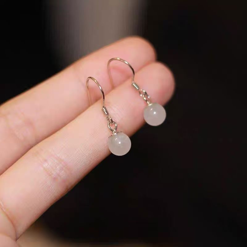 Bead Alloy Eye Cat Earring Dangle Faux Stone