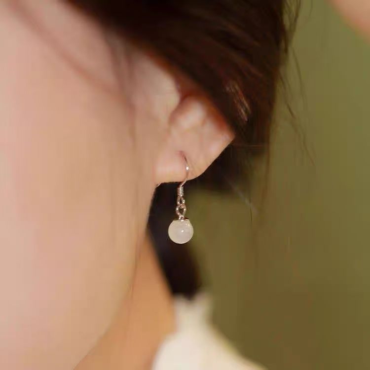 Bead Alloy Eye Cat Earring Dangle Faux Stone