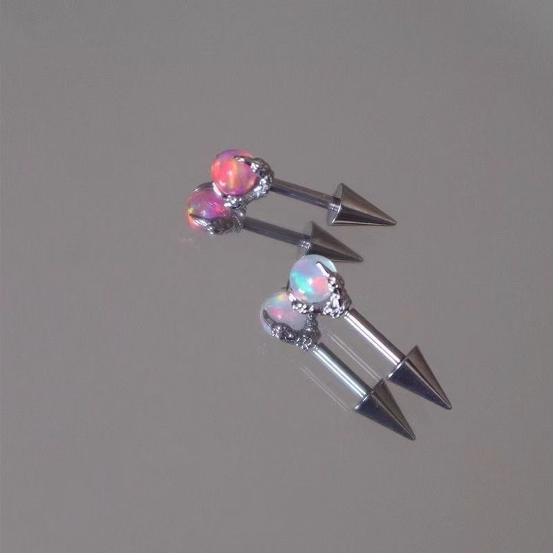 Faux Gemstone Earring Through Claw Alloy