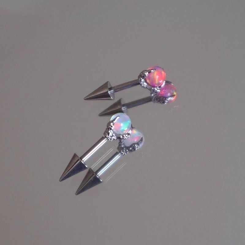 Faux Gemstone Earring Through Claw Alloy