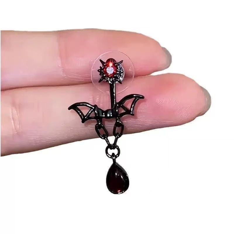 Earring Dangle Bat Rhinestone Alloy