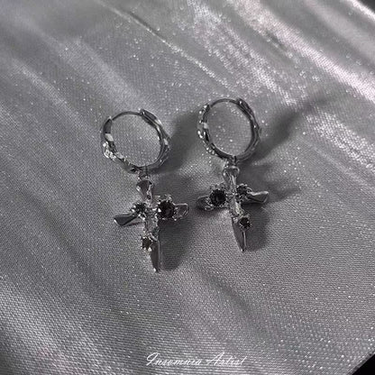 Drop Earring Alloy Cross