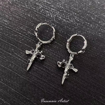 Drop Earring Alloy Cross