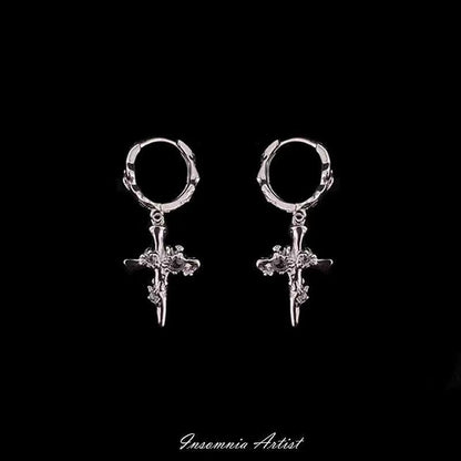 Drop Earring Alloy Cross