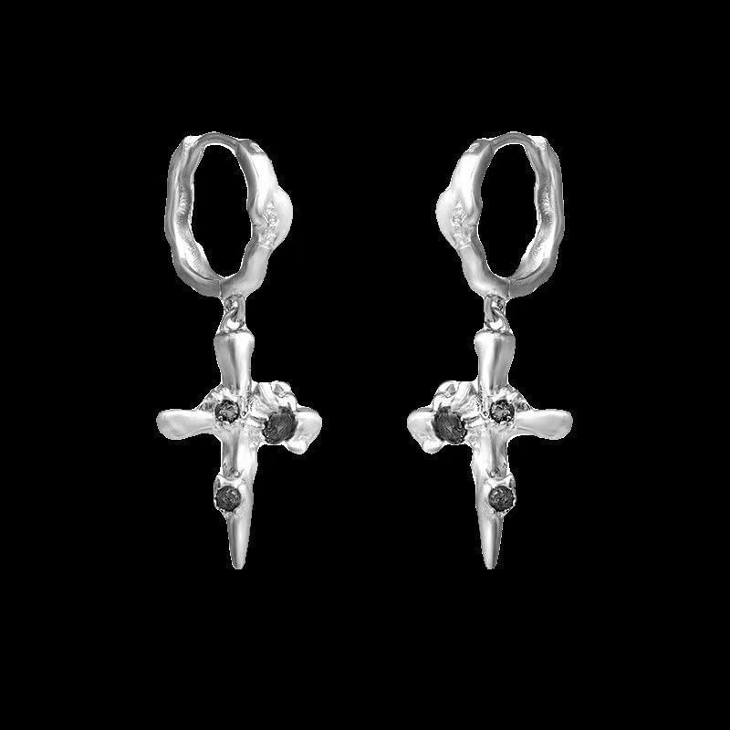 Drop Earring Alloy Cross