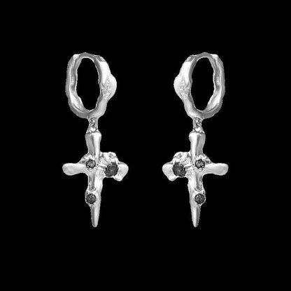 Drop Earring Alloy Cross