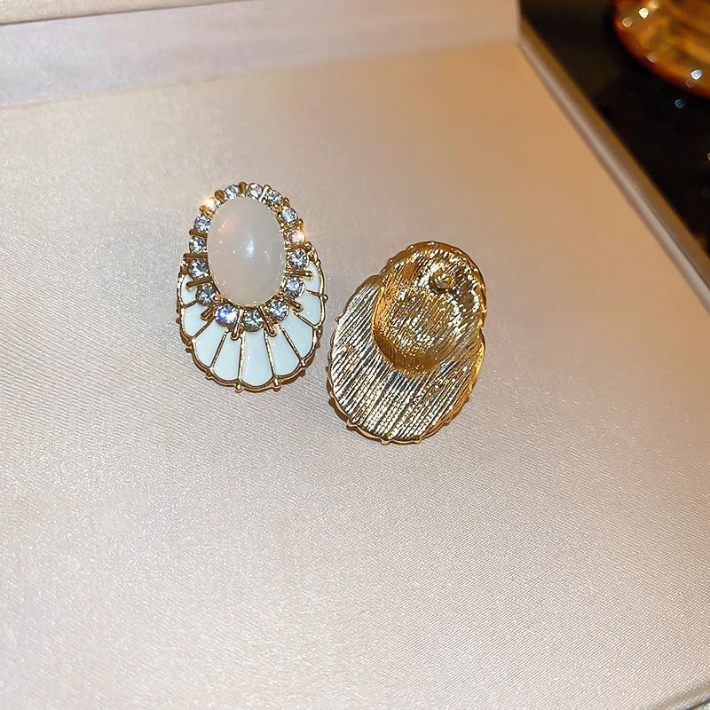 Statement Glaze Alloy Faux Earring Rhinestone Gemstone