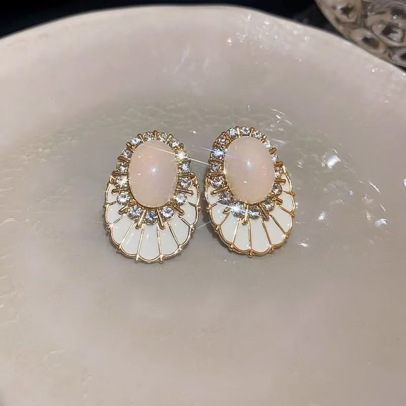 Statement Glaze Alloy Faux Earring Rhinestone Gemstone