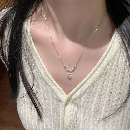 Necklace Droplet Rhinestone Pendant Alloy