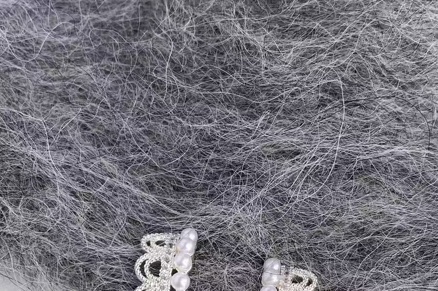 Faux Pearl Earring Lace Huggie Alloy