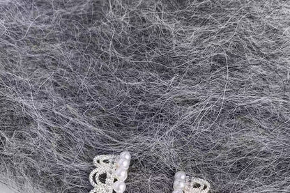 Faux Pearl Earring Lace Huggie Alloy