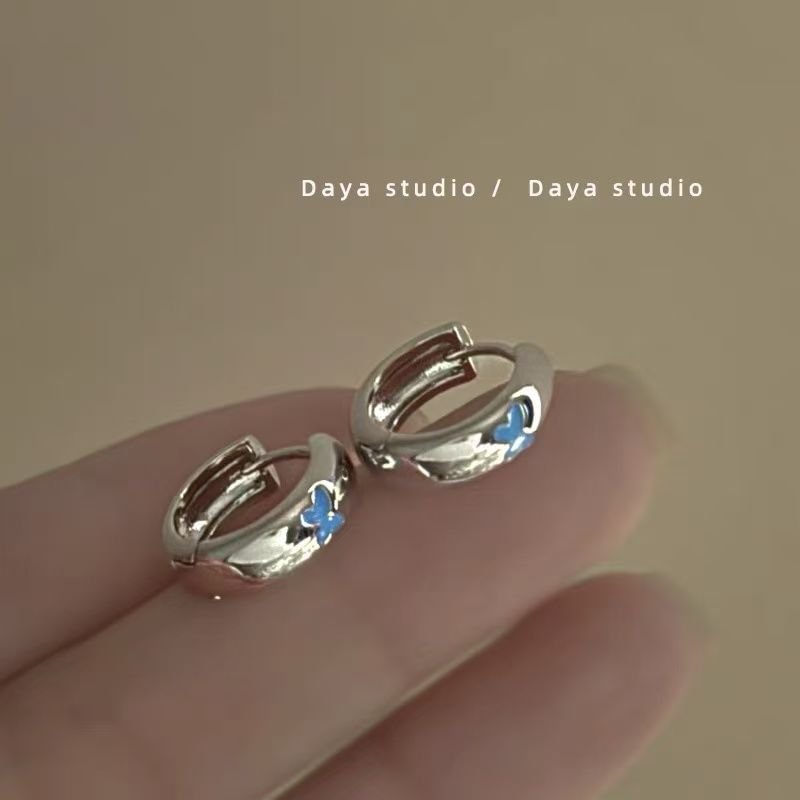Earring Alloy Huggie Glaze Butterfly