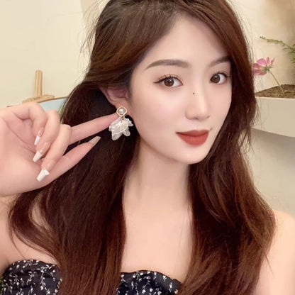 Petal Faux Pearl Alloy Earring Statement