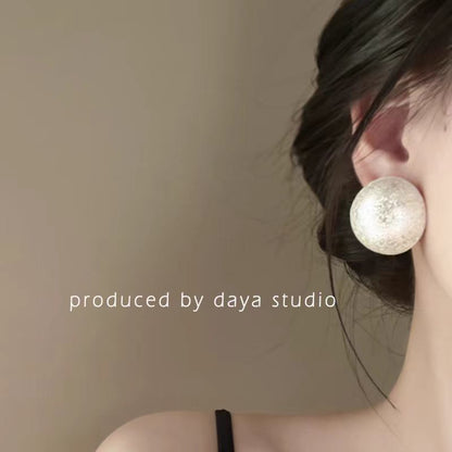 Earring Bead Brushed Alloy Stud