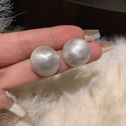 Earring Bead Brushed Alloy Stud