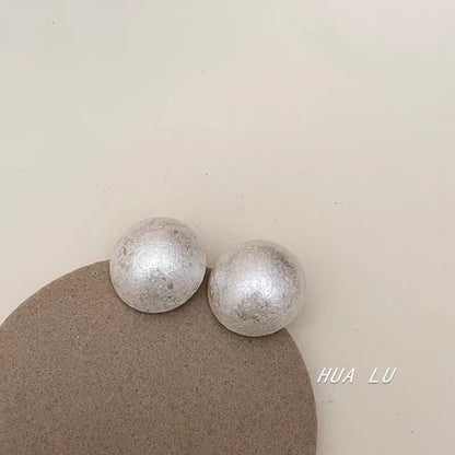 Earring Bead Brushed Alloy Stud
