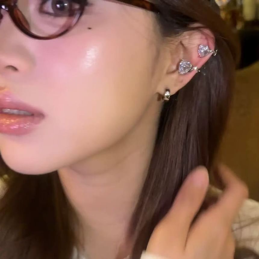 Heart Set Ear of Alloy Rhinestone 4: Cuff