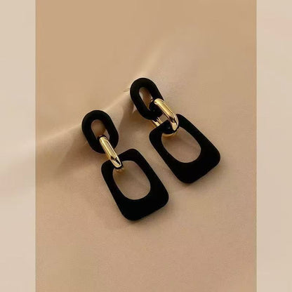 Geometric Alloy Acrylic Earring Dangle