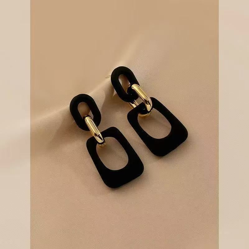 Geometric Alloy Acrylic Earring Dangle