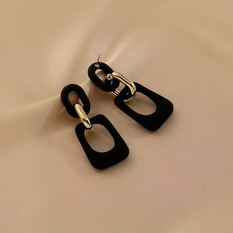 Geometric Alloy Acrylic Earring Dangle