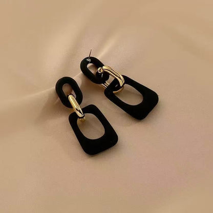 Geometric Alloy Acrylic Earring Dangle