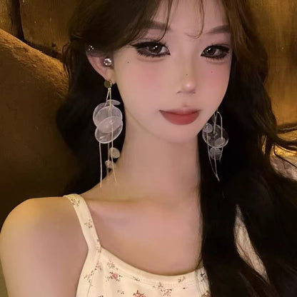 Shell Statement Disc Earring Alloy