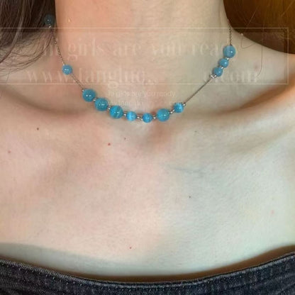 Faux Gemstone Bead Alloy Choker