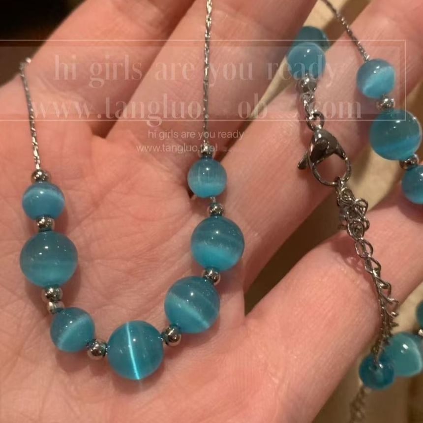 Faux Gemstone Bead Alloy Choker