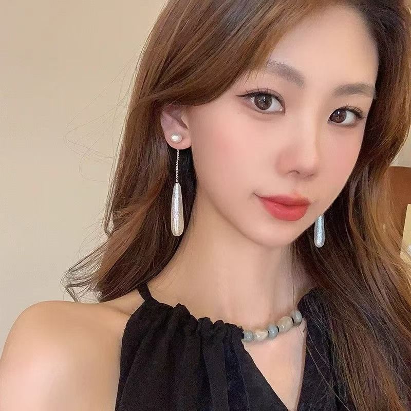 Droplet Earring Alloy Dangle Faux Pearl