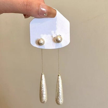 Droplet Earring Alloy Dangle Faux Pearl