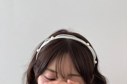 Mesh Pearl Faux Headband