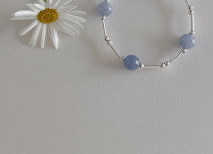 Sterling Beaded Bracelet Silver Gemstone