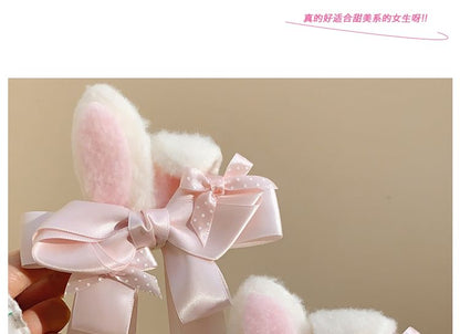 Clip Ear Hair Bow Set Rabbit /