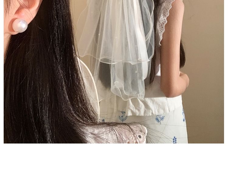 Mesh Bow Veil Hair Clip