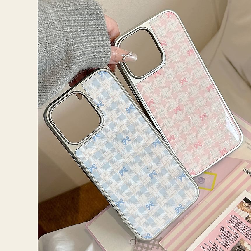 Bow Case Phone Plaid