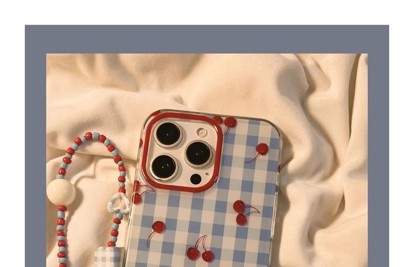 Print Strap Cherry / Set Beaded Case iPhone