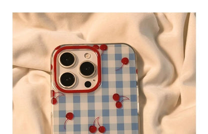 Print Strap Cherry / Set Beaded Case iPhone