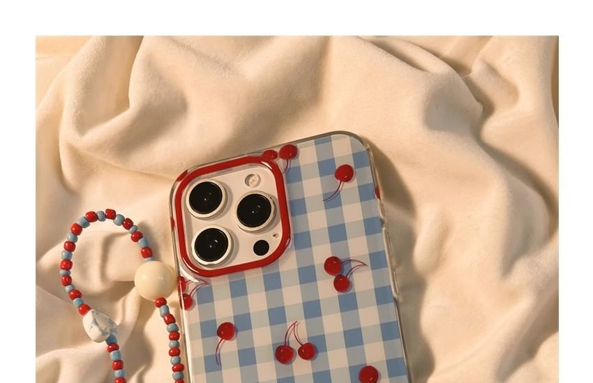 Print Strap Cherry / Set Beaded Case iPhone