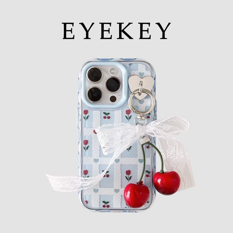 Set iPhone Floral Print Case Charm /