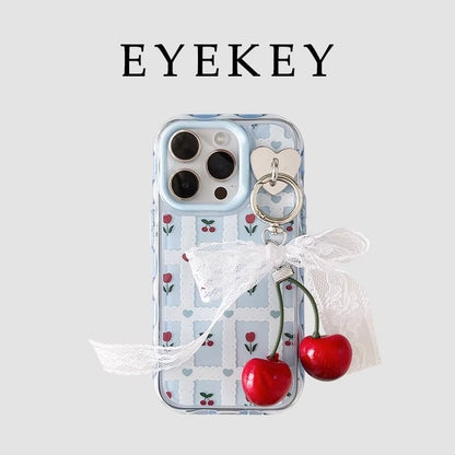 Set iPhone Floral Print Case Charm /
