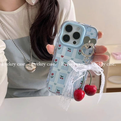 Set iPhone Floral Print Case Charm /