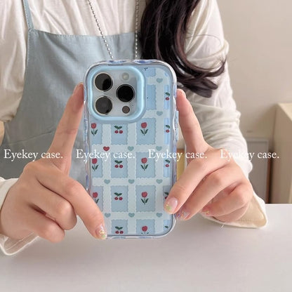 Set iPhone Floral Print Case Charm /